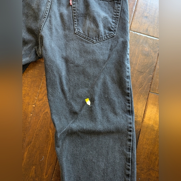 Y2K Levi's 550 Jeans Men Size 38x36 Relaxed Fit Faded Black Baggy Denim Red Tag - Picture 9 of 14